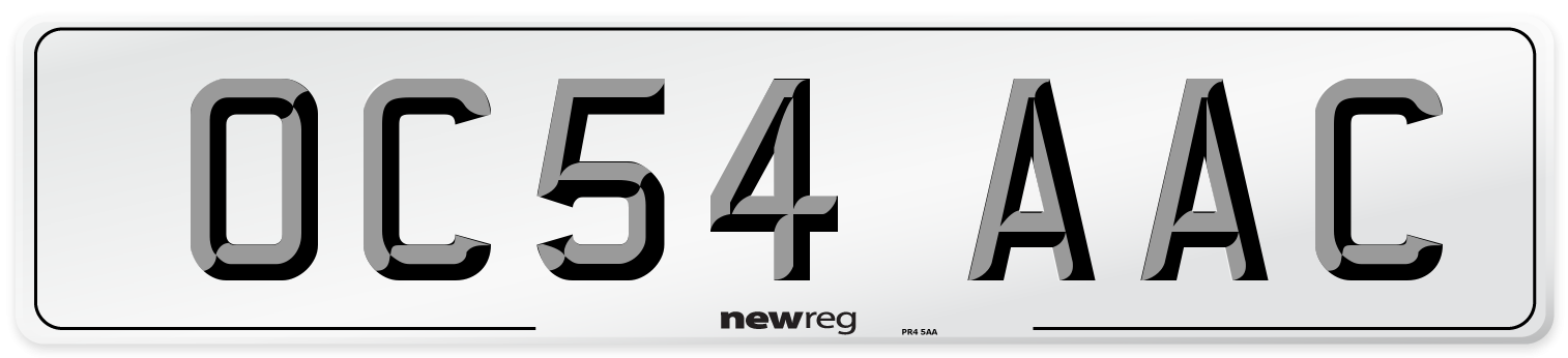 OC54 AAC Number Plate from New Reg